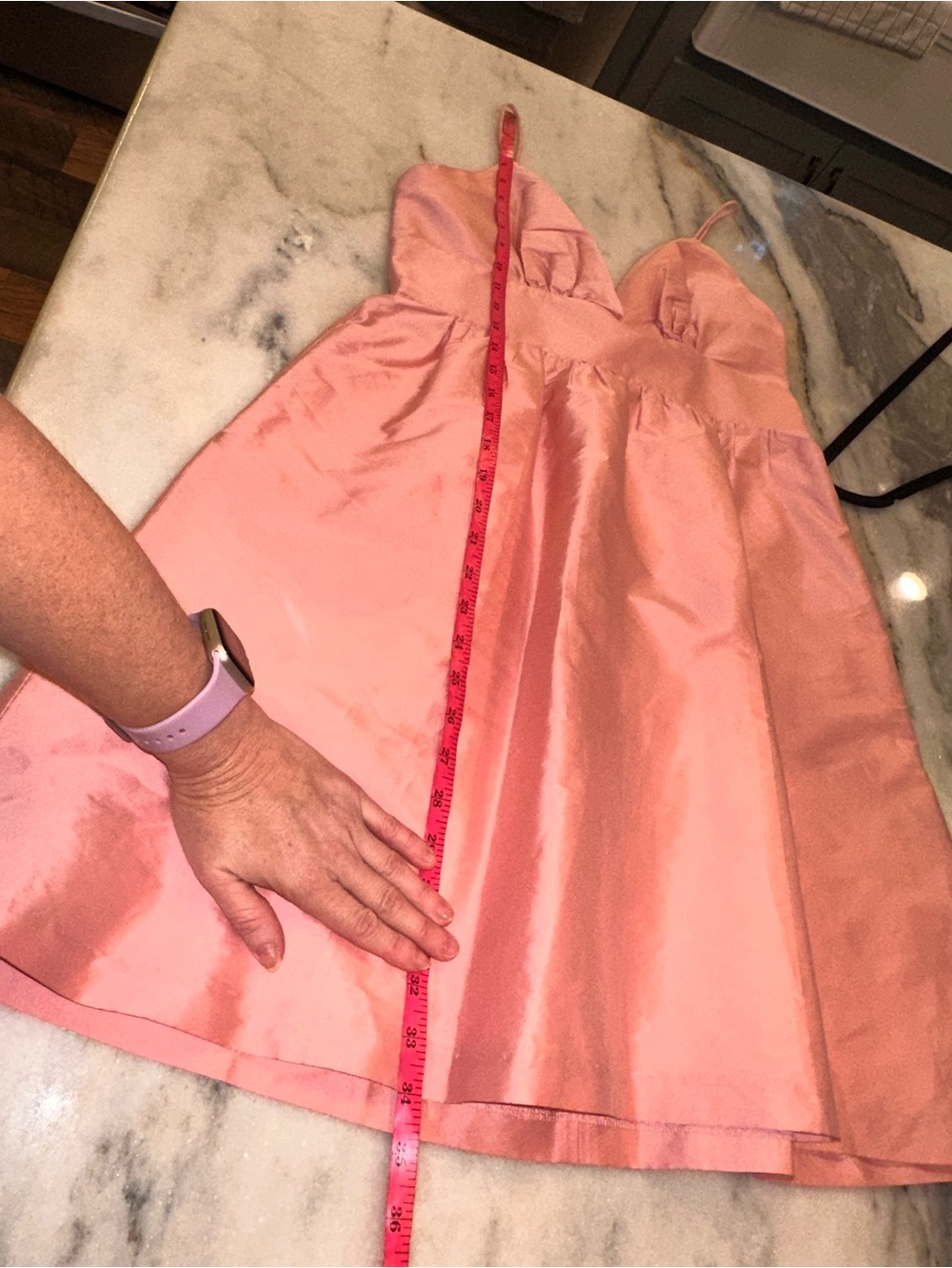 LulaKate Size 8 Plunge Neck Sleeveless Fit & Flare Dress in Pink - Picture 10 of 11